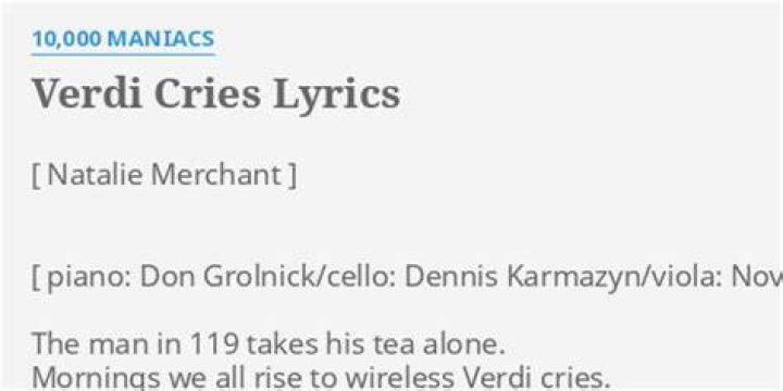 10,000 Maniacs’s
Verdi Cries Lyrics
