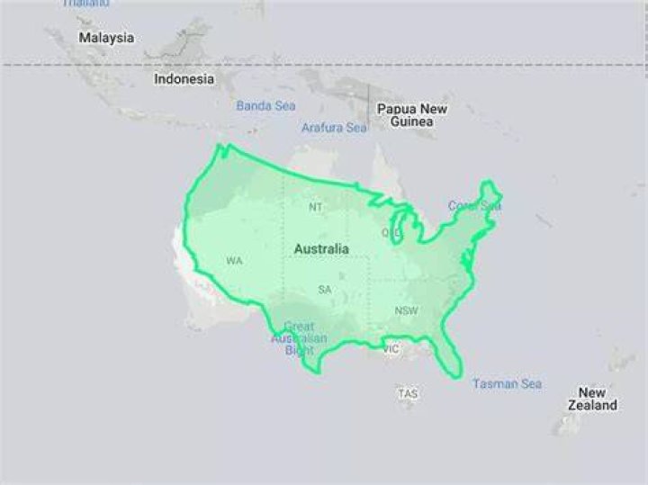 How big is australia compared to usa